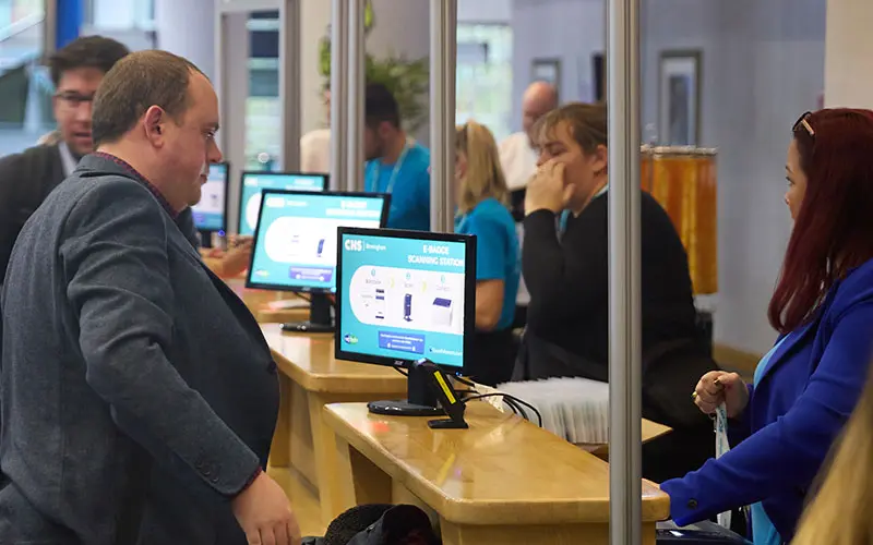 People at registration