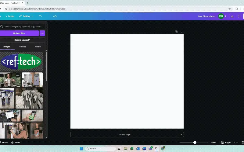 Editing a photo to share