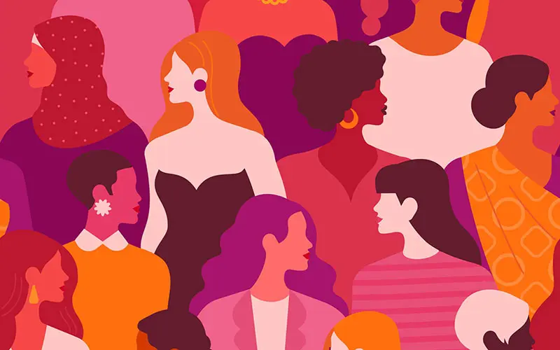 Illustration of various women