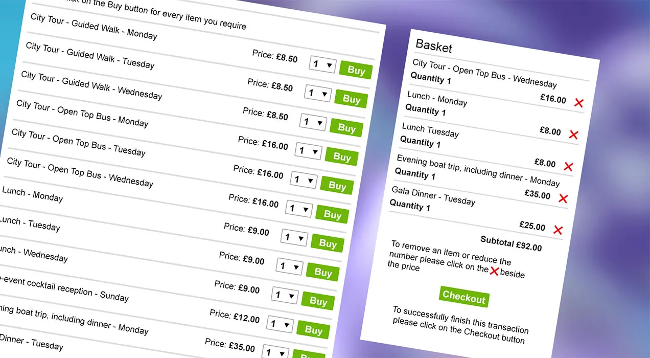 List of paid event tickets to buy