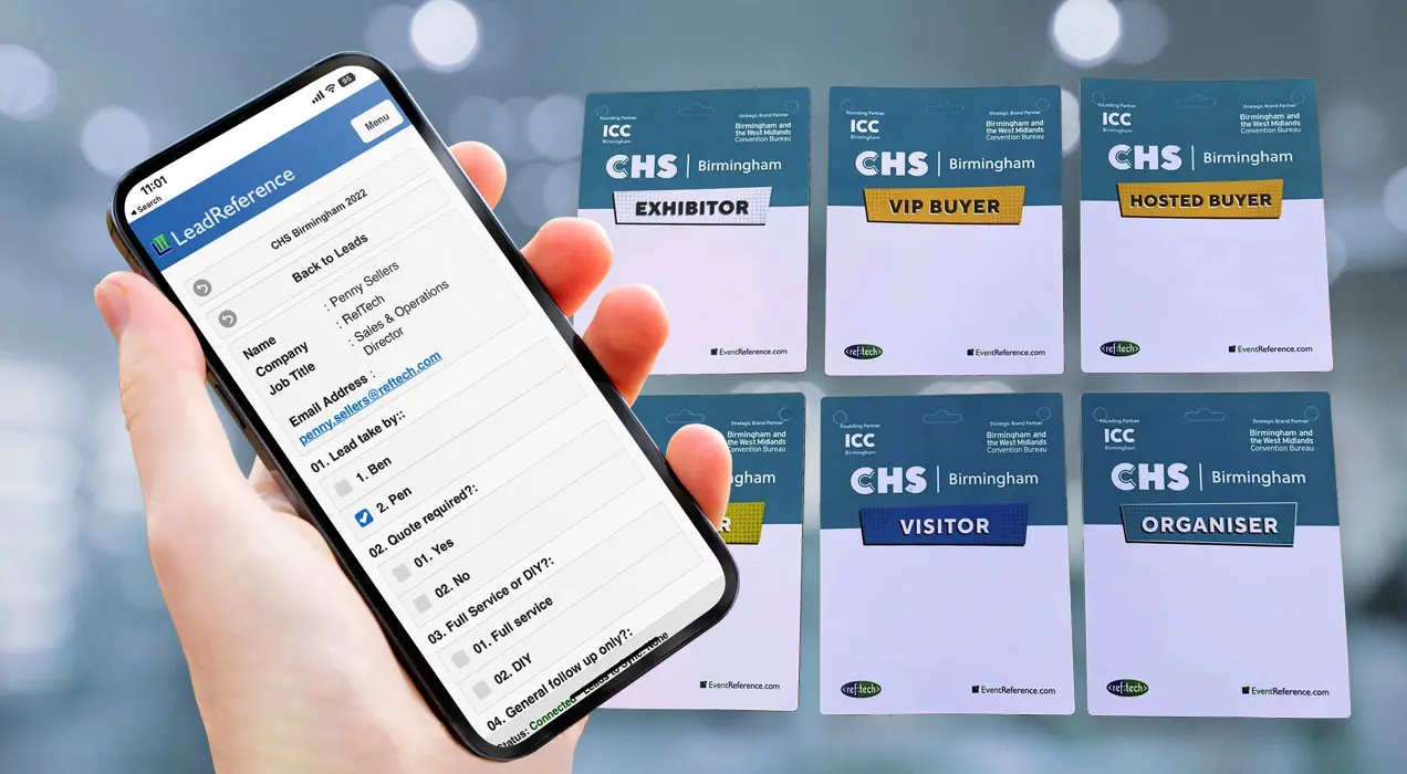 Person using LeadReference software on a phone