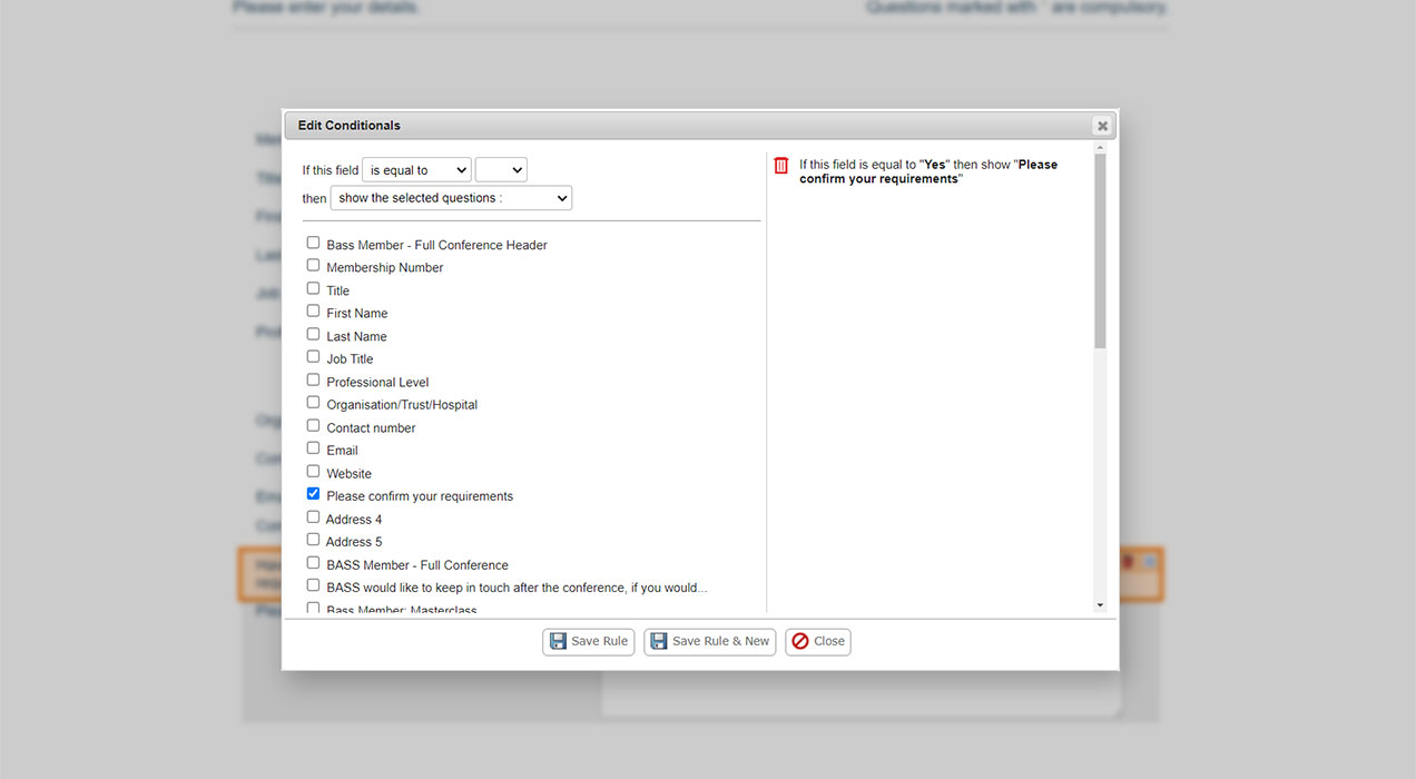 Editing conditional questions with EventReference