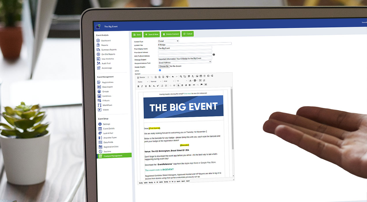 Customised invitation content