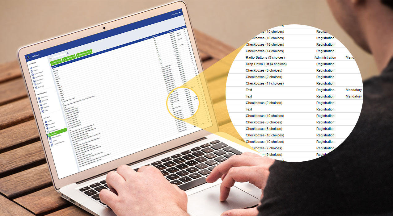 EventReference form creation with different question types