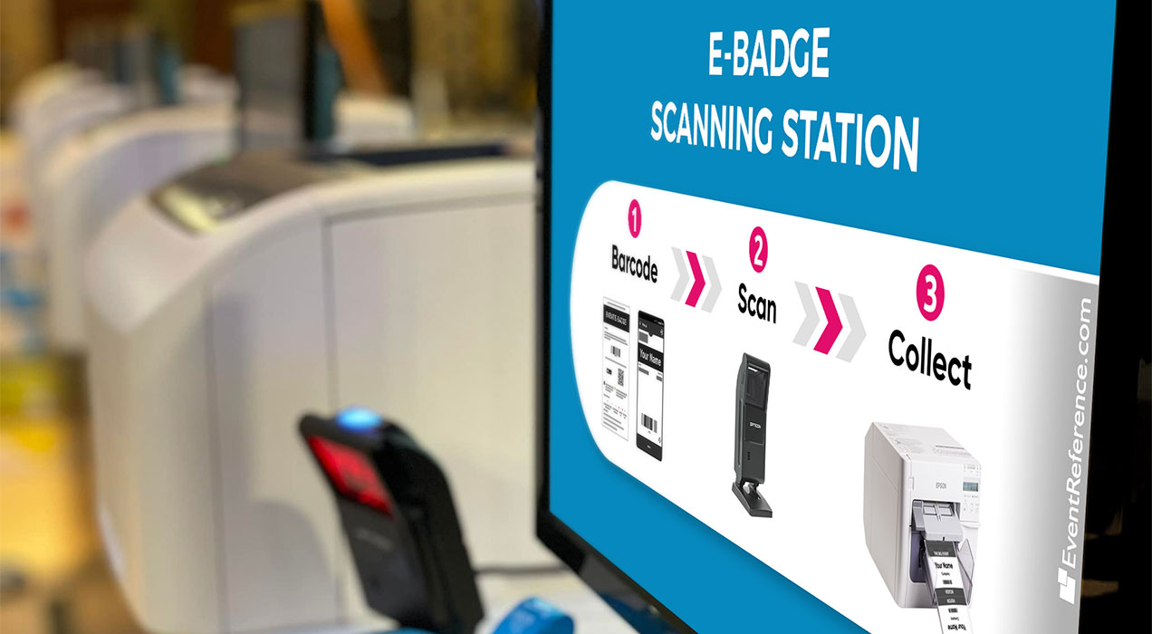 E-badge scanning station