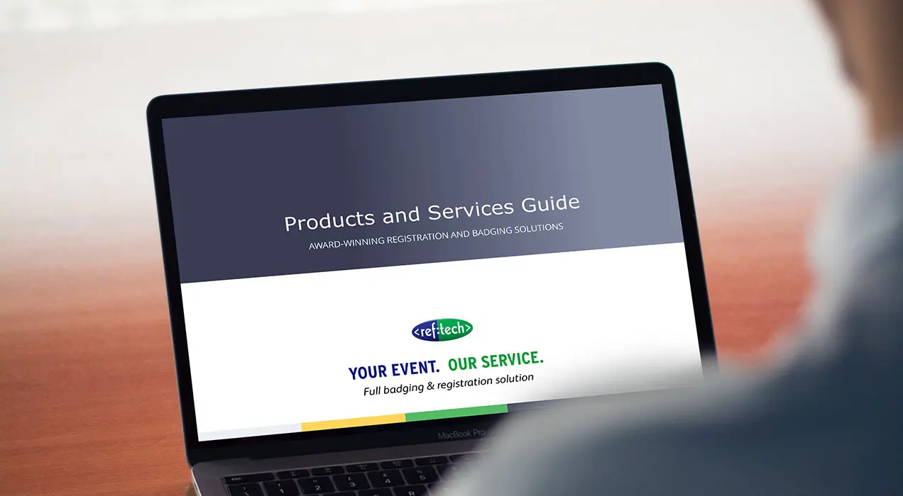 Products and Services Guide being viewed on a laptop