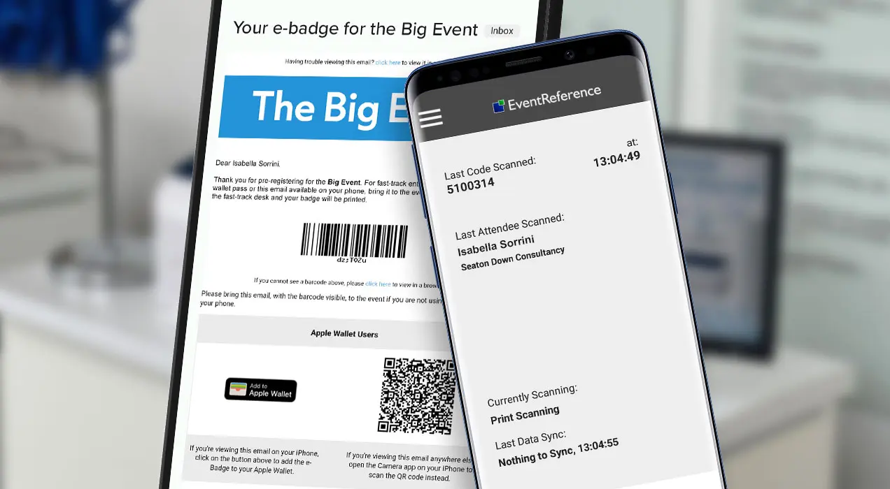 E-badge on mobile and WebScanning app